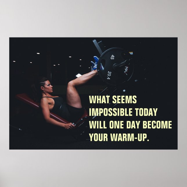 Poster Citação Motivacional de Academia para Garotas Trei (Frente)