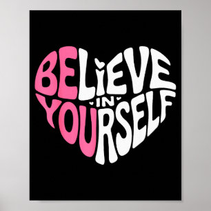 Poster Citação Motivacional de Inspiração Acredite em Si 