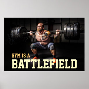 Poster Citação Motivacional de Treino de Fisiculturista d