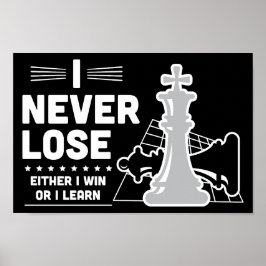 Poster Citação Motivacional de Xadrez Nunca Perca