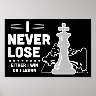 Poster Citação Motivacional de Xadrez Nunca Perca