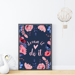 Poster Citação Motivacional do Sonho Inspiracional