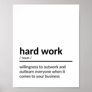 Poster Citação Motivacional do Trabalho do duro