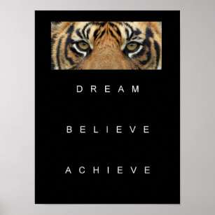 Poster citação motivacional dos olhos do tigre