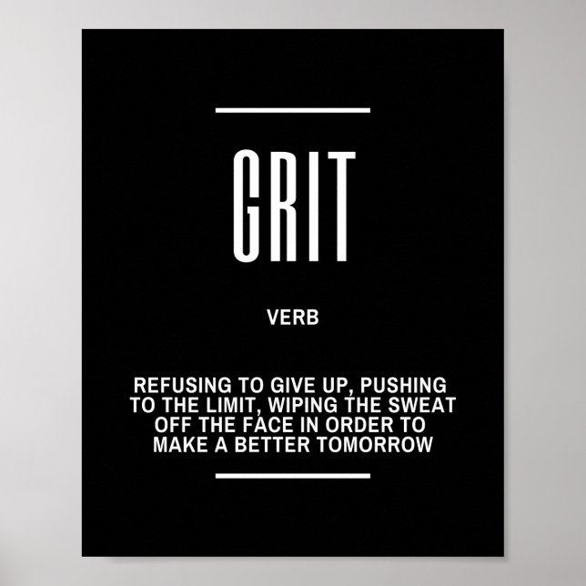 Poster Citação Motivacional Em Grit (Frente)
