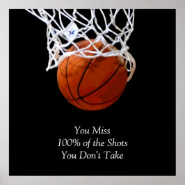 Poster Citação Motivacional Famosa Basquetebol