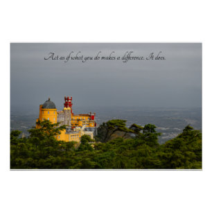 Póster Citação Motivacional - Palácio Pena Sintra, Portug