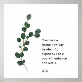 Poster Citação Motivacional para Mulher Chefe Folhas de E