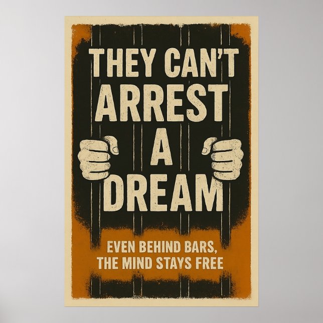 Poster Citação Motivacional sobre Liberdade e Sonho Vinta (Frente)