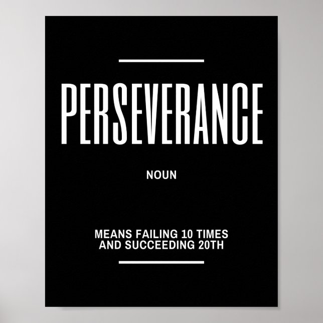 Poster Citação Motivacional Sobre Perseverança (Frente)