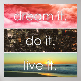 Poster Citação Motivacional Sonhe Faça Viva
