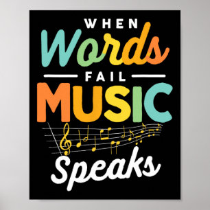 Poster Citação Musical Inspiradora Música Músico Amante d