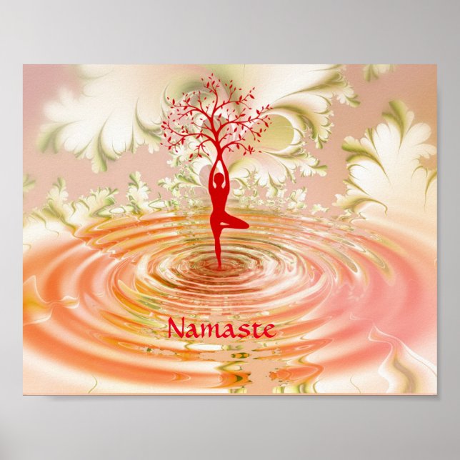 Poster Citação Namaste Árvore da Vida Zen Yoga (Frente)