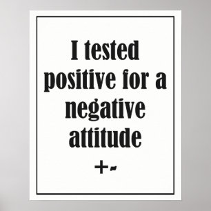 Póster Citação Negativa de Diversão de Atitude