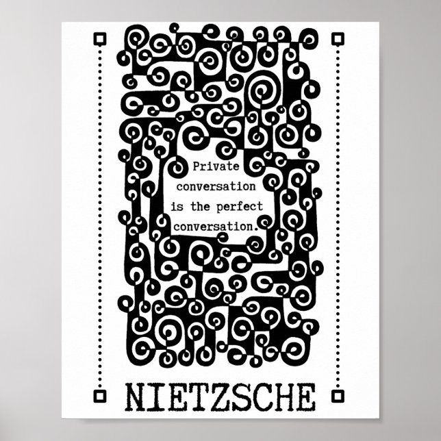Poster Citação perfeita da CONVERSA de Nietzsche (Frente)