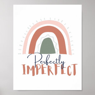 Poster Citação Perfeitamente Imperfeita com um Arco-Ír