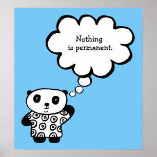 Poster Citação Permanente Budista do Panda Pandy