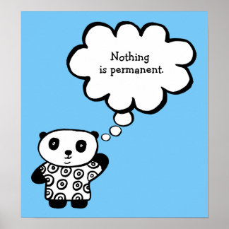 Poster Citação Permanente Budista do Panda Pandy