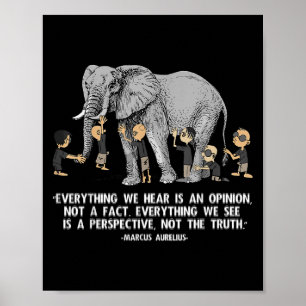 Poster Citação Perspectiva Marcus Aurelius Elephant Illus