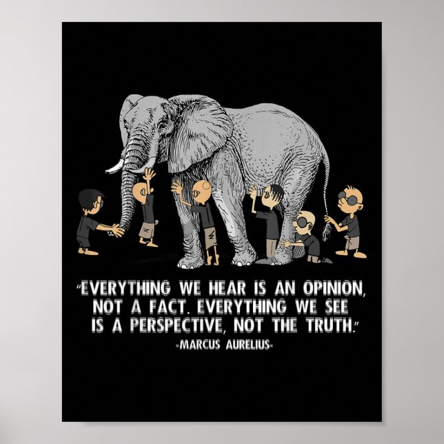 Poster Citação Perspectiva Marcus Aurelius Elephant Illus (Frente)