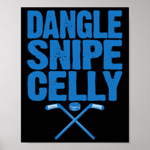 Poster Citação Retro Dangle Snipe Celly - Jogador de Hóqu