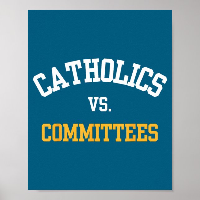 Poster Citação Retro Divertida Tendência Católicos Vs Com (Frente)