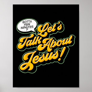 Poster Citação Retro Vamos Falar Sobre Jesus Básico Crist