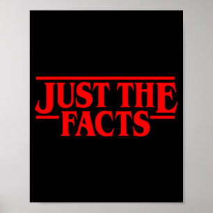 Poster Citação Retro Vermelho Só Os Fatos Engraçado Básic