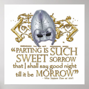 Poster Citação Romeu e Julieta (Versão Dourada)