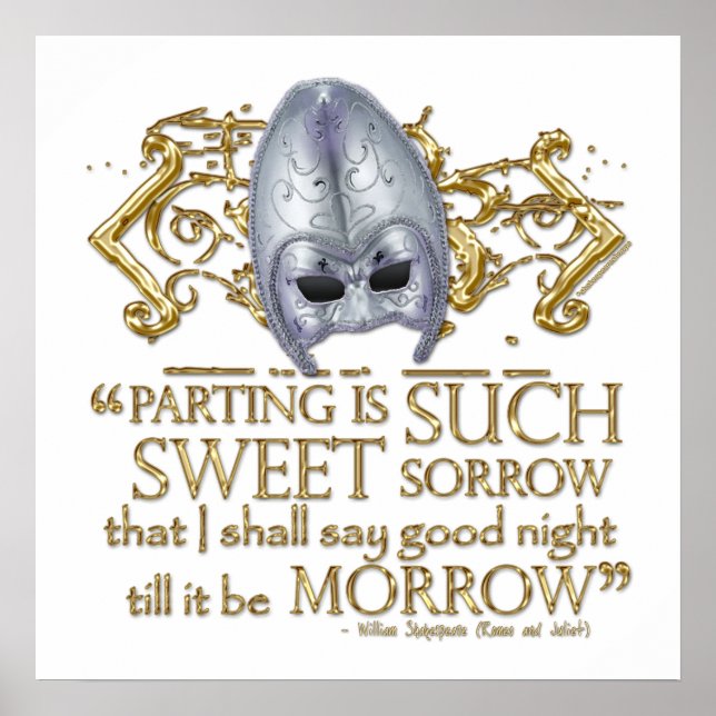 Poster Citação Romeu e Julieta (Versão Dourada) (Frente)