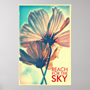 Poster Citação Rosa Cosmos Alcançar o Céu