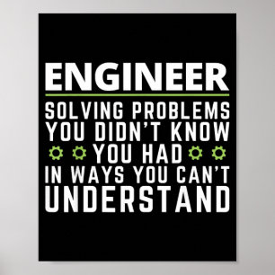 Poster Citação Sarcástica de Engenheiro Engraçado Humor d