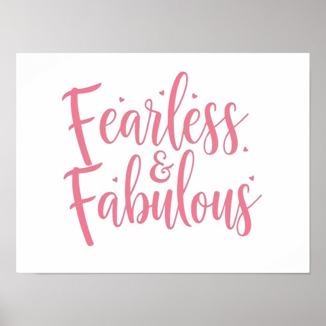 Poster Citação "sem medo e fabulosa" inspiradora (Frente)