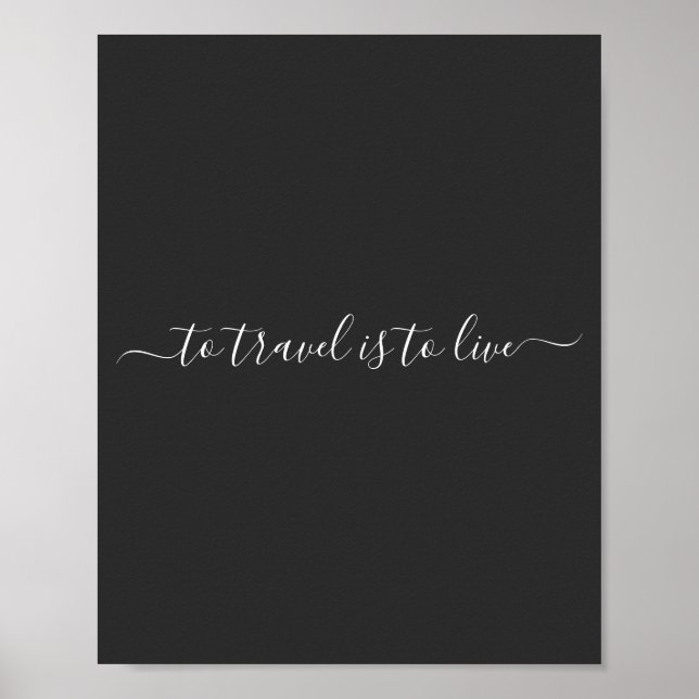Poster Citação simples de Viagem - para Viagem é viver (Frente)