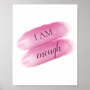 Poster Citação Simples Inspiradora Eu Sou Suficiente Pa