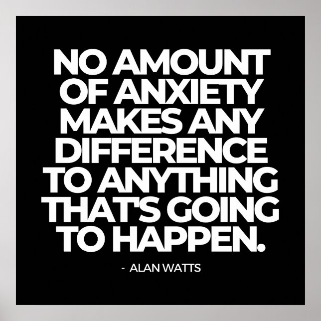 Poster Citação sobre a ansiedade de Alan Watts (Frente)