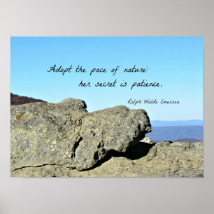 Poster Citação sobre Natureza e Paciência, por R.W. Emers