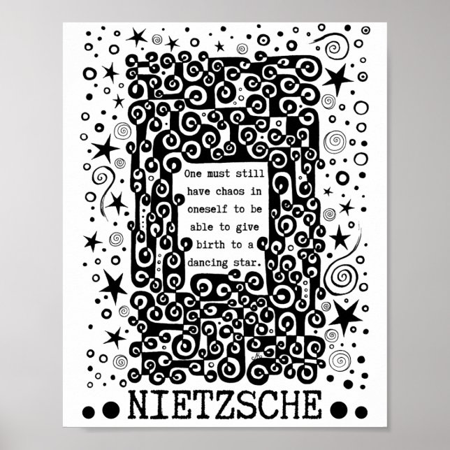 Poster Citação STAR dançante de Nietzsche (Frente)