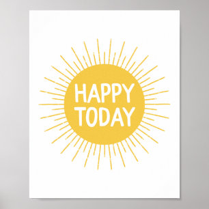 Poster Citação Sun Inspiracional Feliz Amarelo Hoje