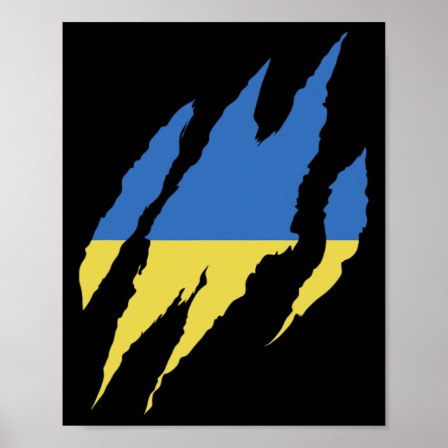 Poster Citação Ucraniana Camisa Bandeira da Ucrânia  (Frente)
