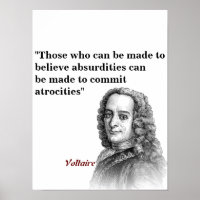 Citação Voltaire Sobre Absurdos E Atrocidades Post