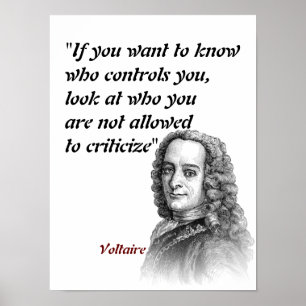 Poster Citação Voltaire Sobre Quem Controla Você