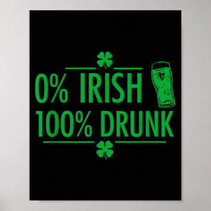 Poster Citação zero por cento irlandês cem por cento engr