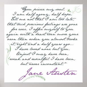 Póster Citações #1 da persuasão de Jane Austen