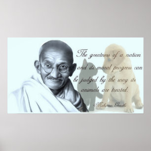 Póster Citações animais de Gandhi