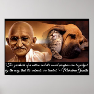 Póster Citações animais de Gandhi