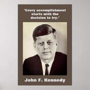 Poster Citações Brown inspirador de JFK John F. Kennedy