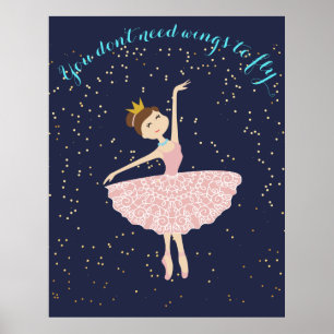 Poster citações da bailarina você não precisa as asas
