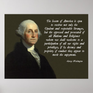 Póster Citações da imigração de George Washington