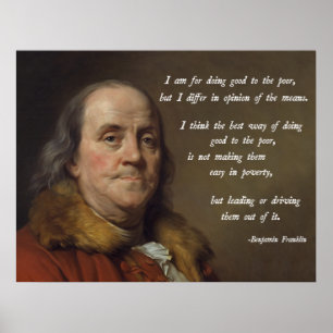 Poster Citações da pobreza de Franklin